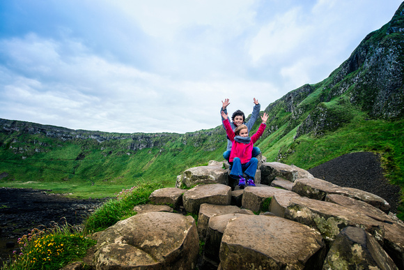 Happy Travelers at Giant's Causeway