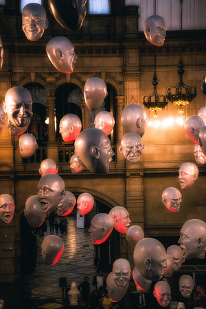 Floating Heads Installation by Sophie Cave