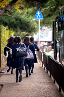 Running to catch the bus on Shishigatani Dori